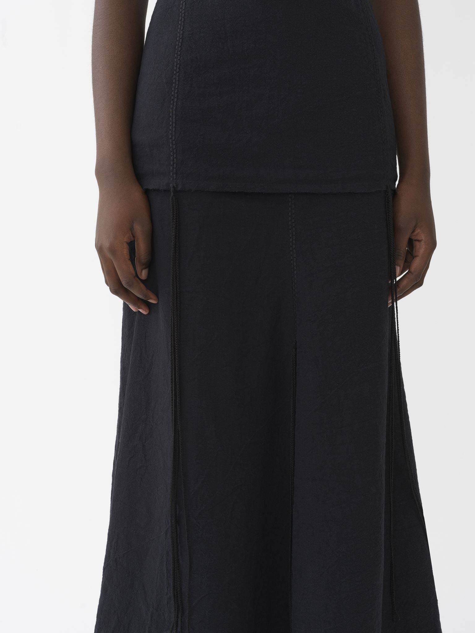 Top long sans manches en lin - Black