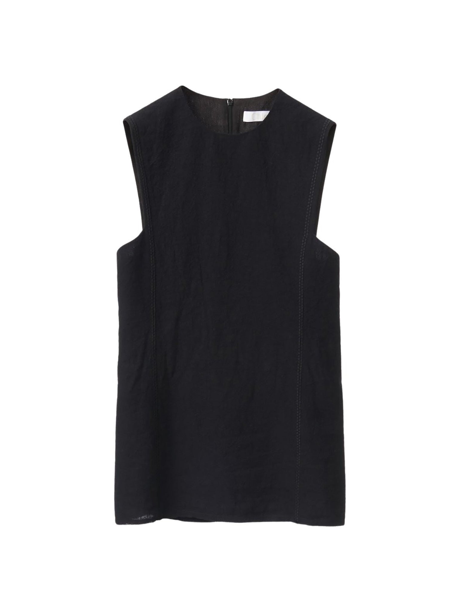 Top long sans manches en lin - Black