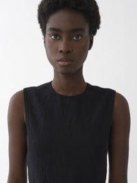Top long sans manches en lin - Black