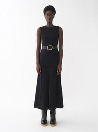 Top long sans manches en lin - Black