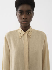 Chemise classique en lin - Brun Secret