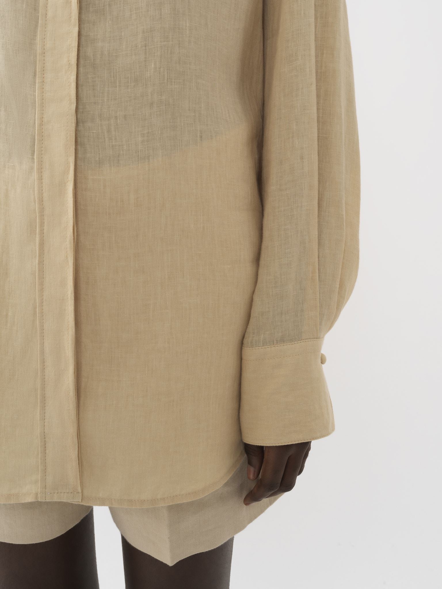 Chemise classique en lin - Brun Secret