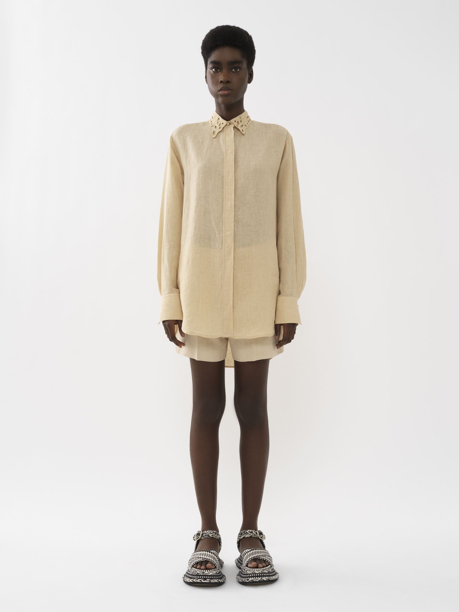Chemise classique en lin - Brun Secret