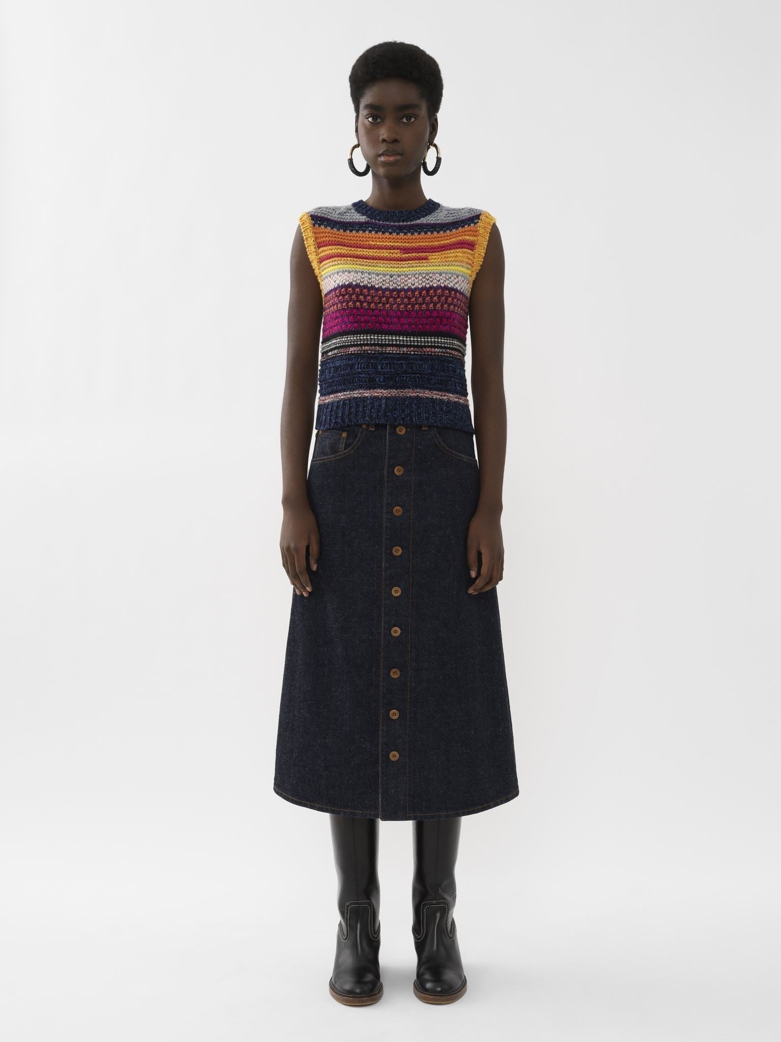 Pull sans manches en cachemire - Multicolor