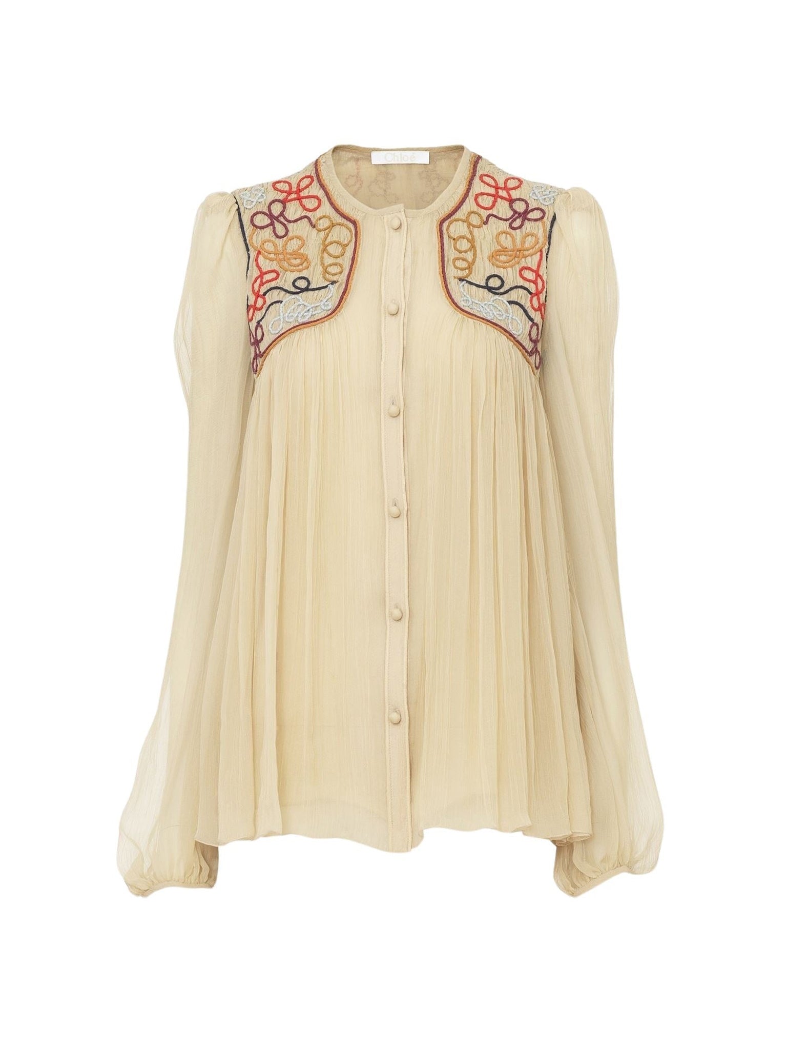 Blouse froncée en soie - Secret Brown