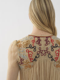 Blouse froncée en soie - Secret Brown
