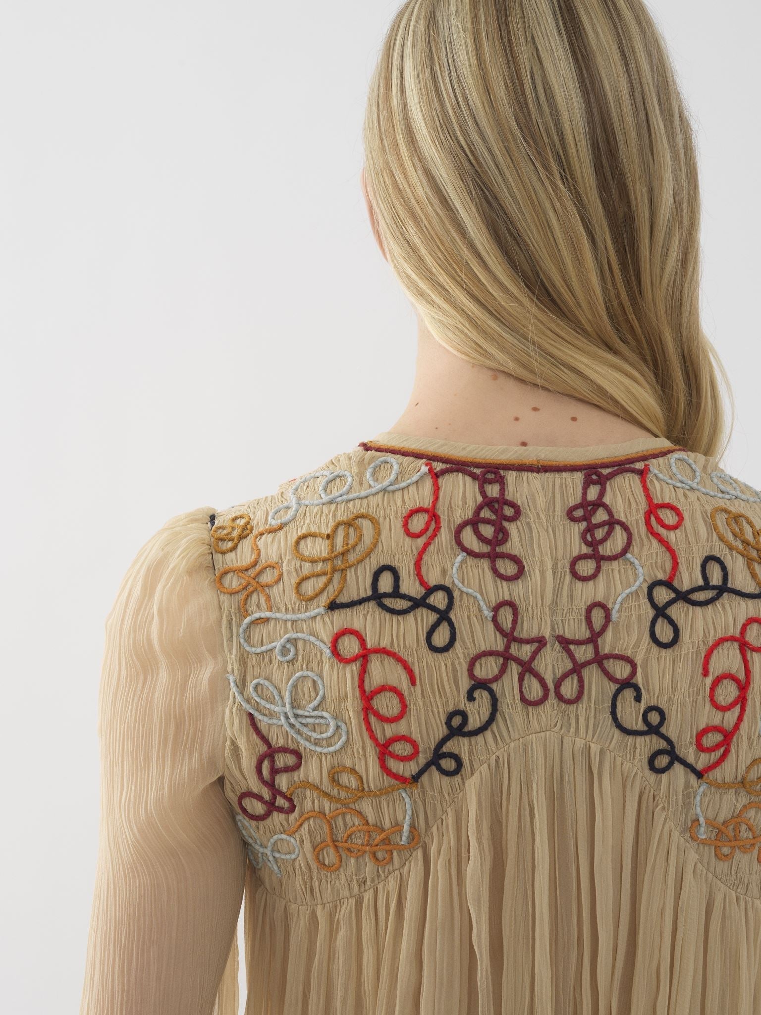 Blouse froncée en soie - Secret Brown