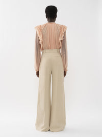 Blouse plissée en laine - Maple Pink