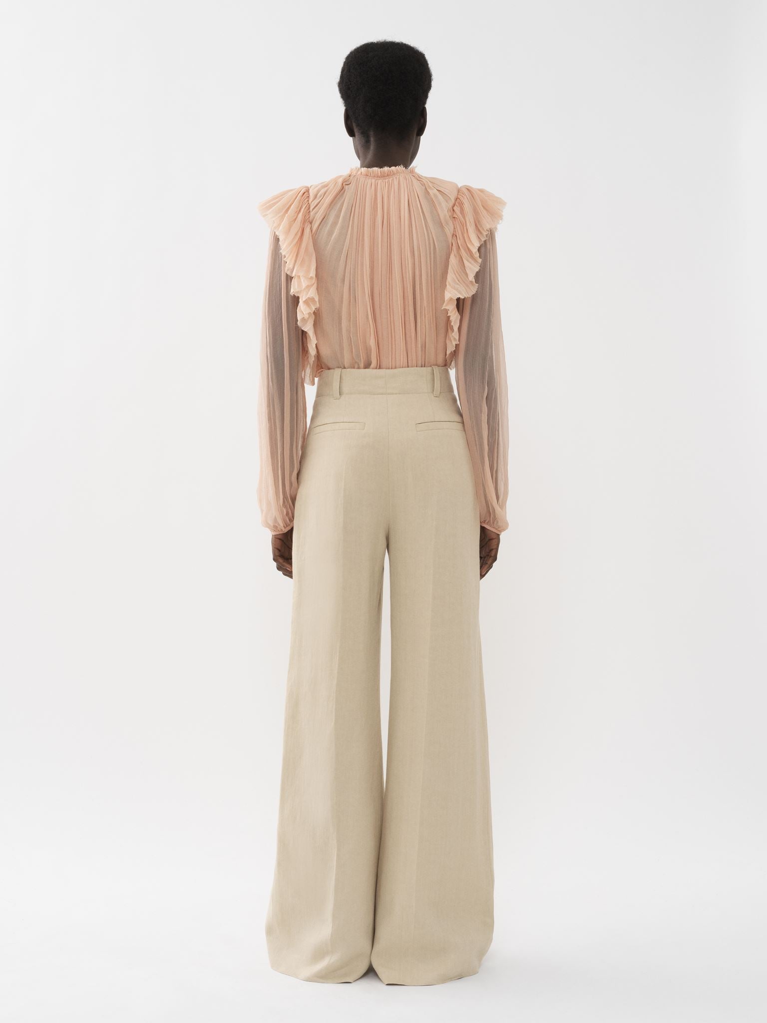 Blouse plissée en laine - Maple Pink
