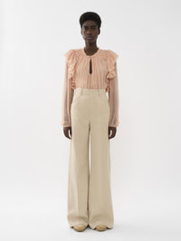 Blouse plissée en laine - Maple Pink