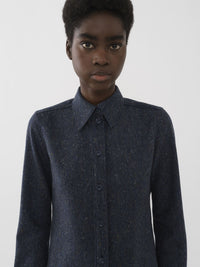 Chemise classique en laine - Dusky Blue