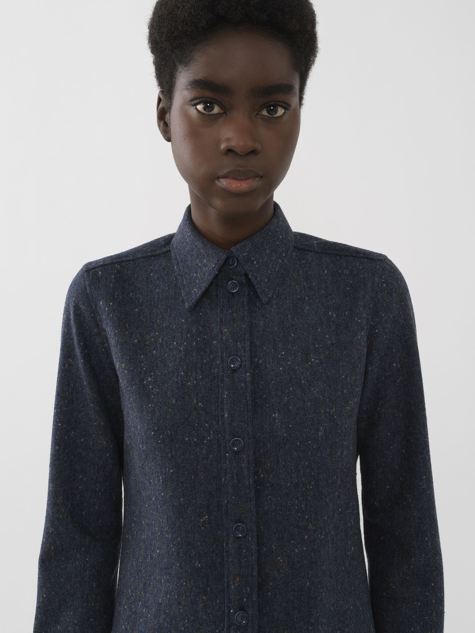 Chemise classique en laine - Dusky Blue