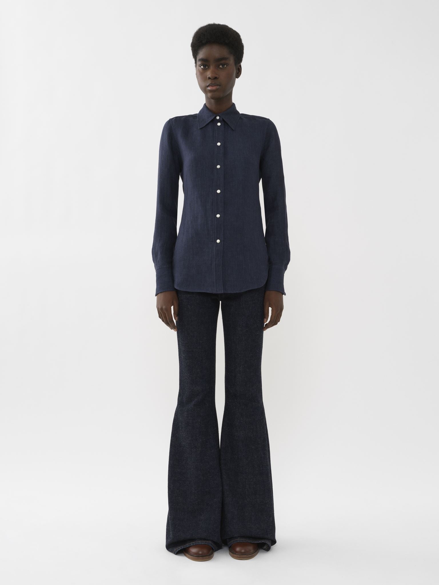 Chemise classique en lin - True Indigo