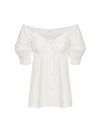 Top corset épaules nues en lin - Iconic Milk