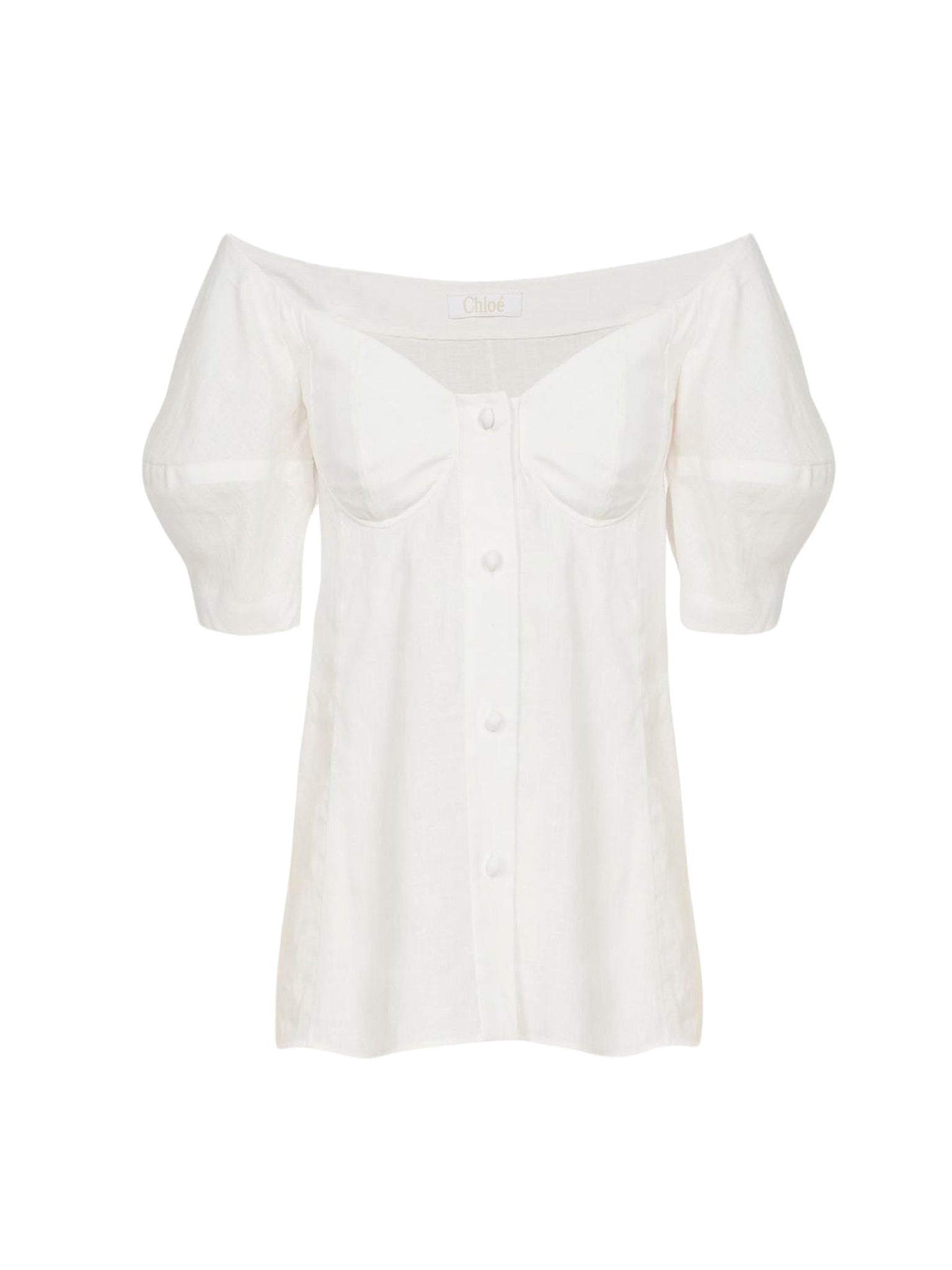 Top corset épaules nues en lin - Iconic Milk