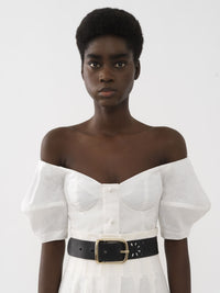 Top corset épaules nues en lin - Iconic Milk
