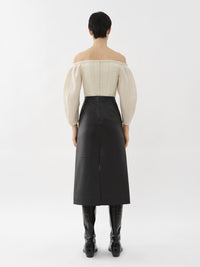 Top corset épaules nues en laine - Iconic Milk