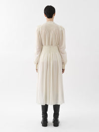 Blouse smockée en laine - Beige Perle de Graine