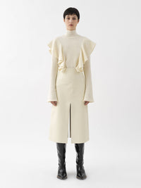 Top col montant en laine - Eden White
