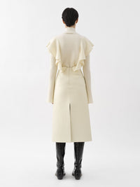 Top col montant en laine - Eden White
