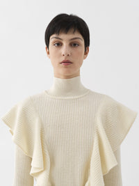 Top col montant en laine - Eden White
