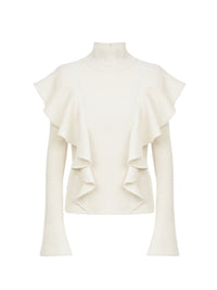 Top col montant en laine - Eden White