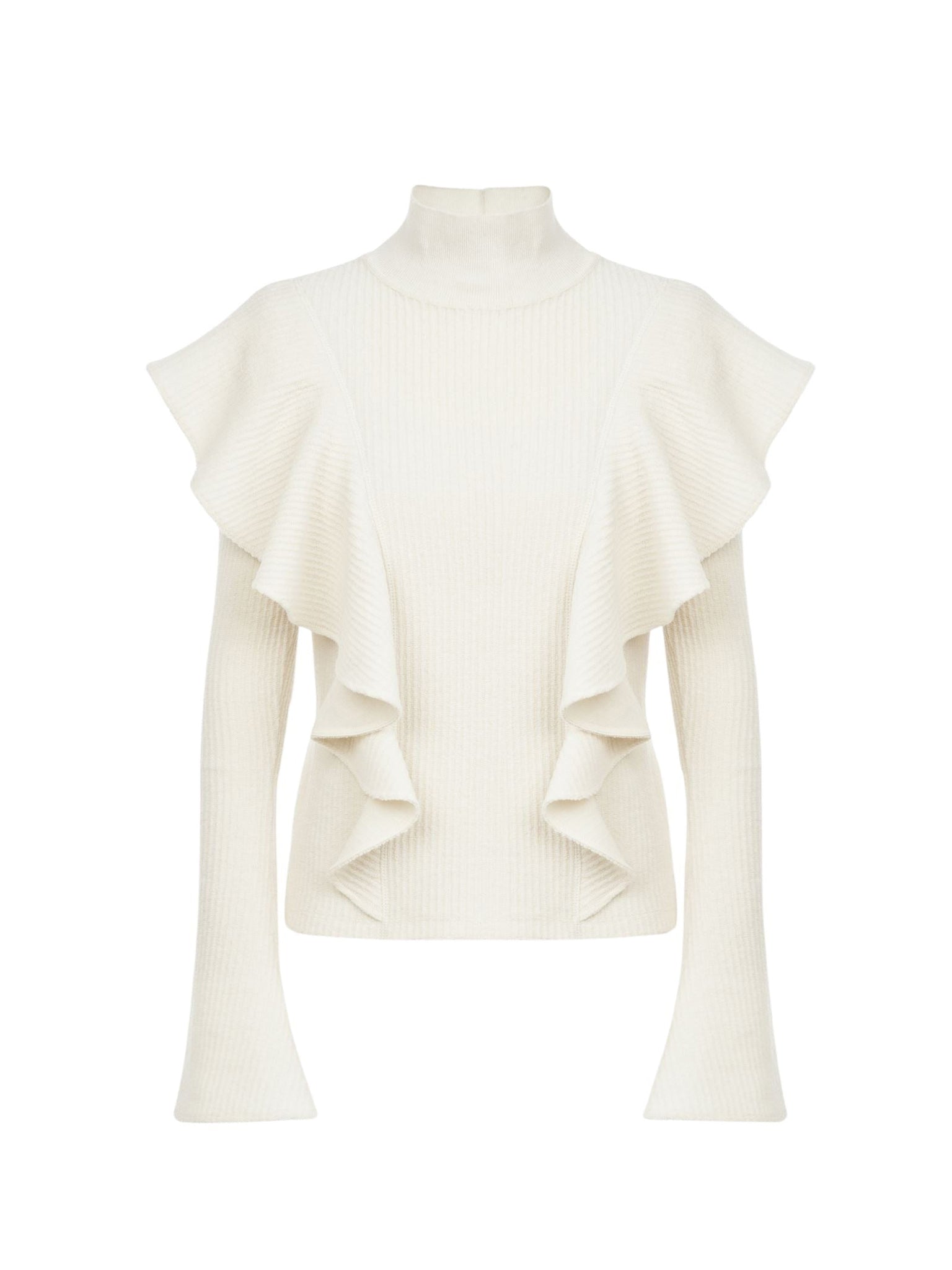 Top col montant en laine - Eden White