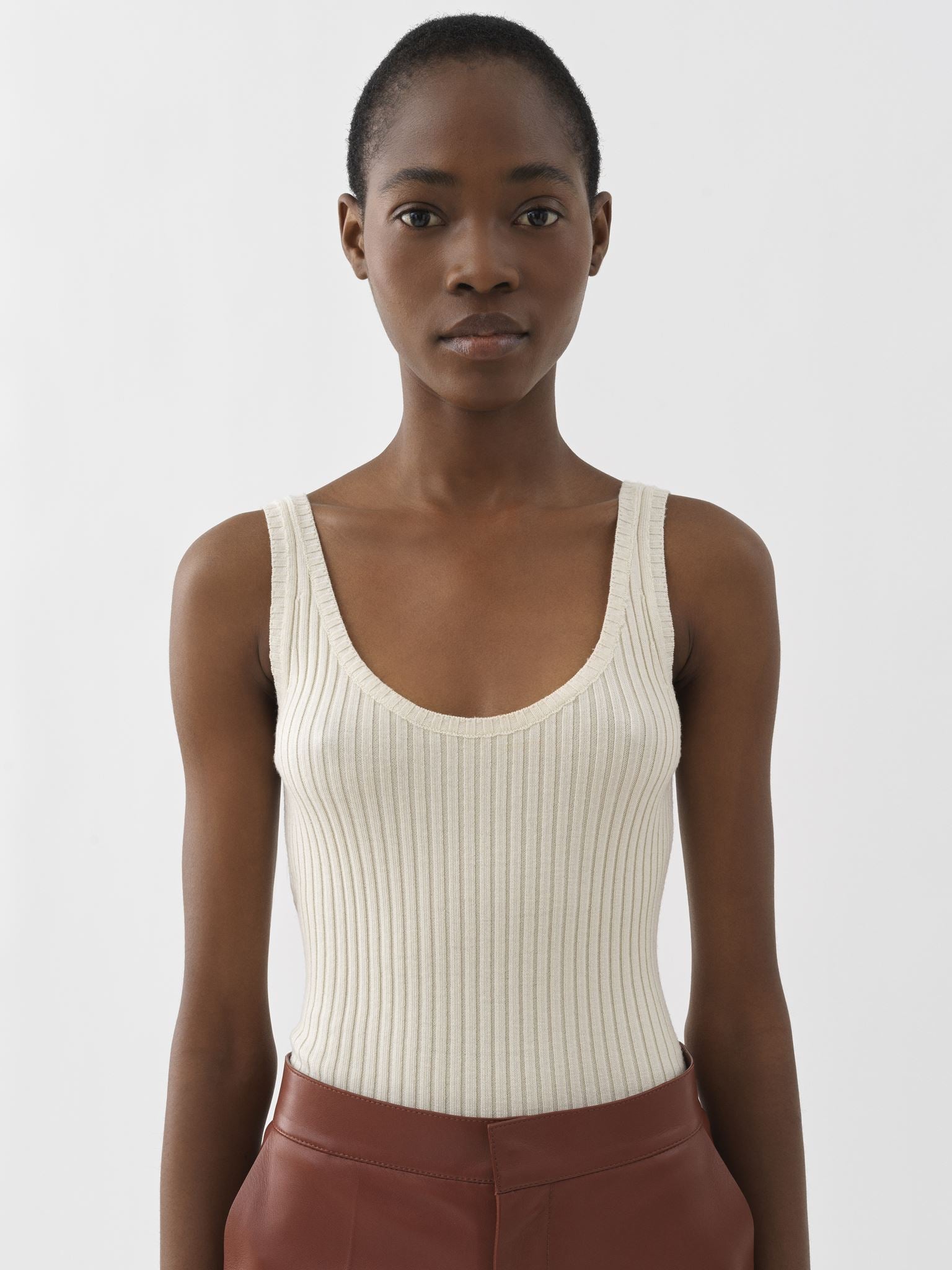 Débardeur cotelé en laine - Lovely White