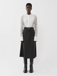 Chemise à plastron en soie - Iconic Milk