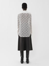 Chemise à plastron en soie - Iconic Milk
