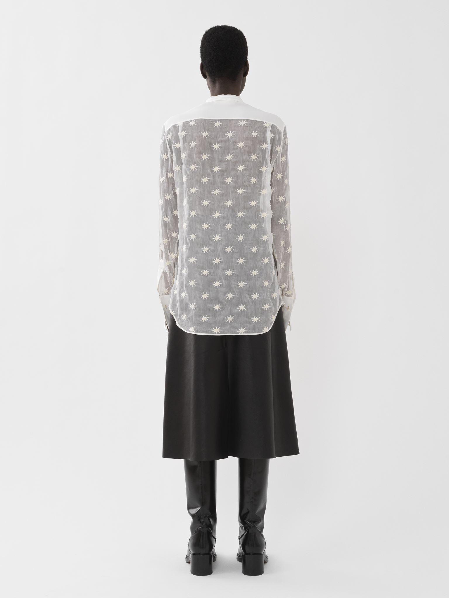 Chemise à plastron en soie - Iconic Milk