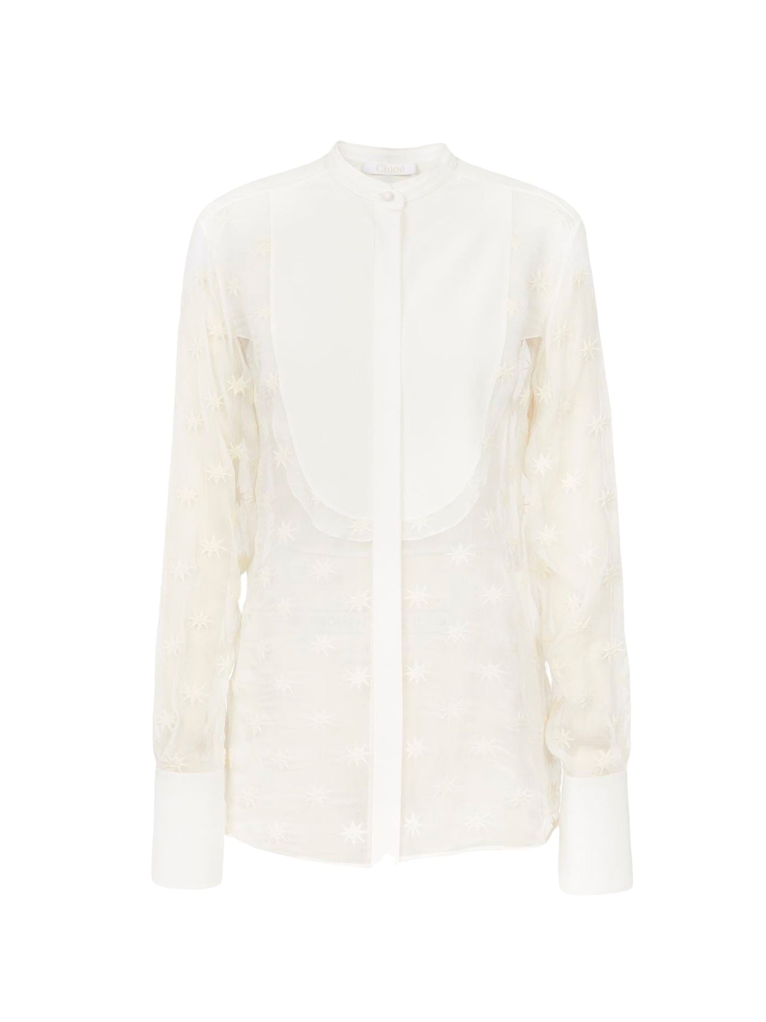 Chemise à plastron en soie - Iconic Milk