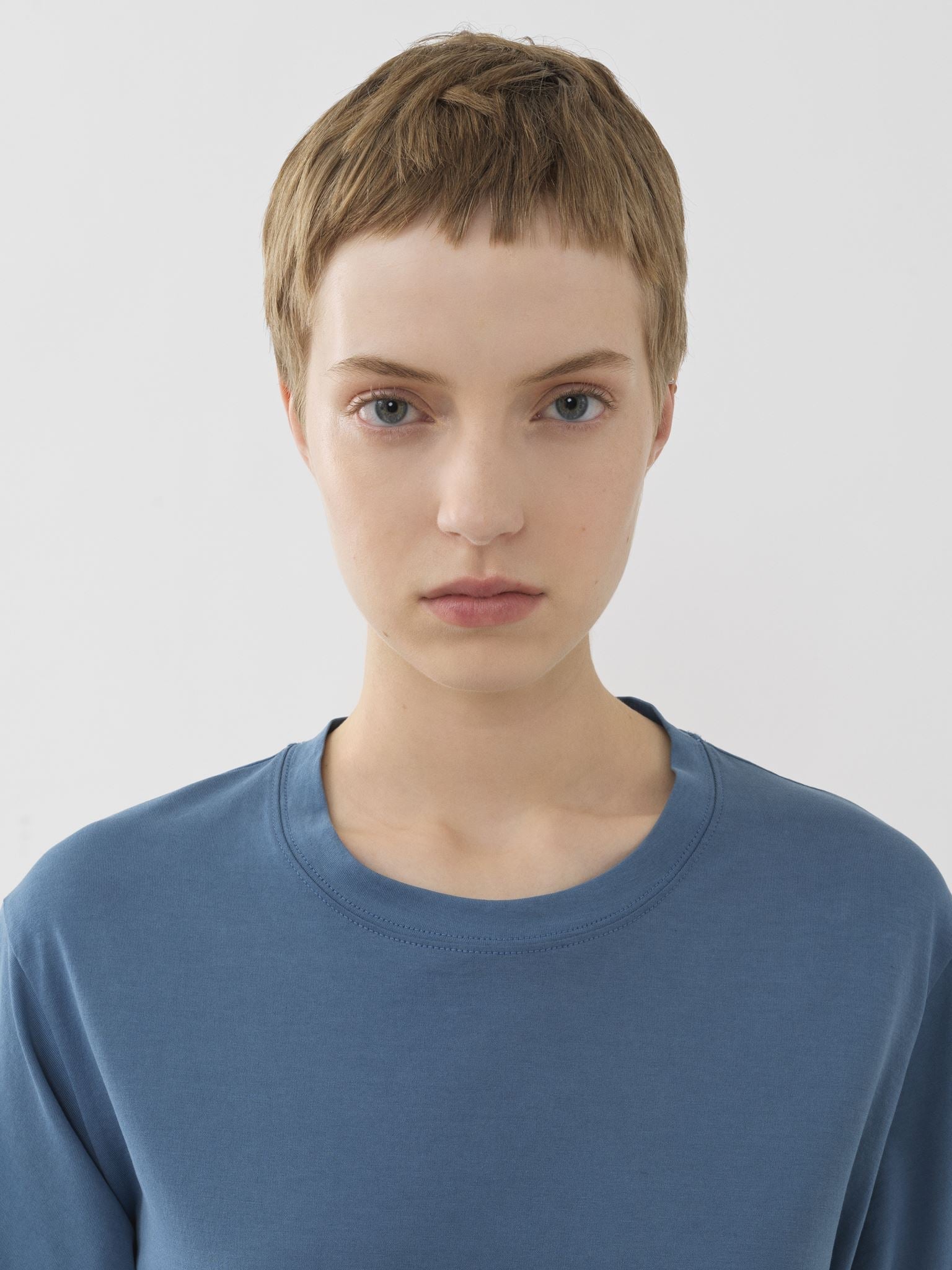 T-shirt col rond - Bleu Pur
