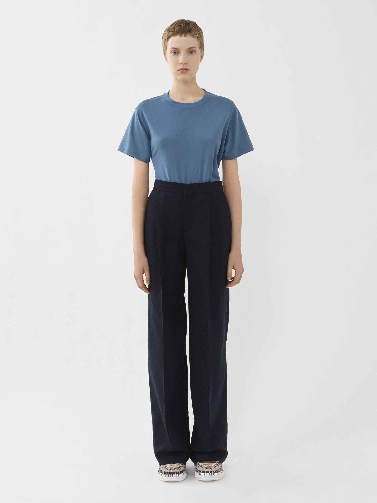 T-shirt col rond - Bleu Pur