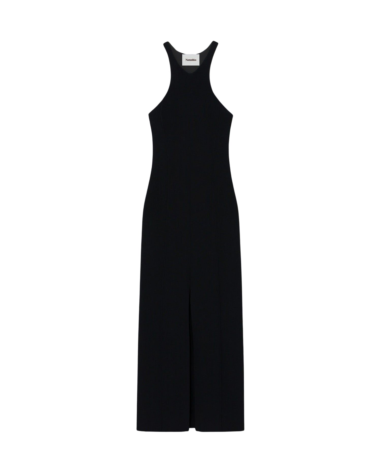 Robe midi Elia ajustée à col licou - Black