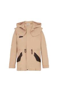 Manteau court à capuche - Café