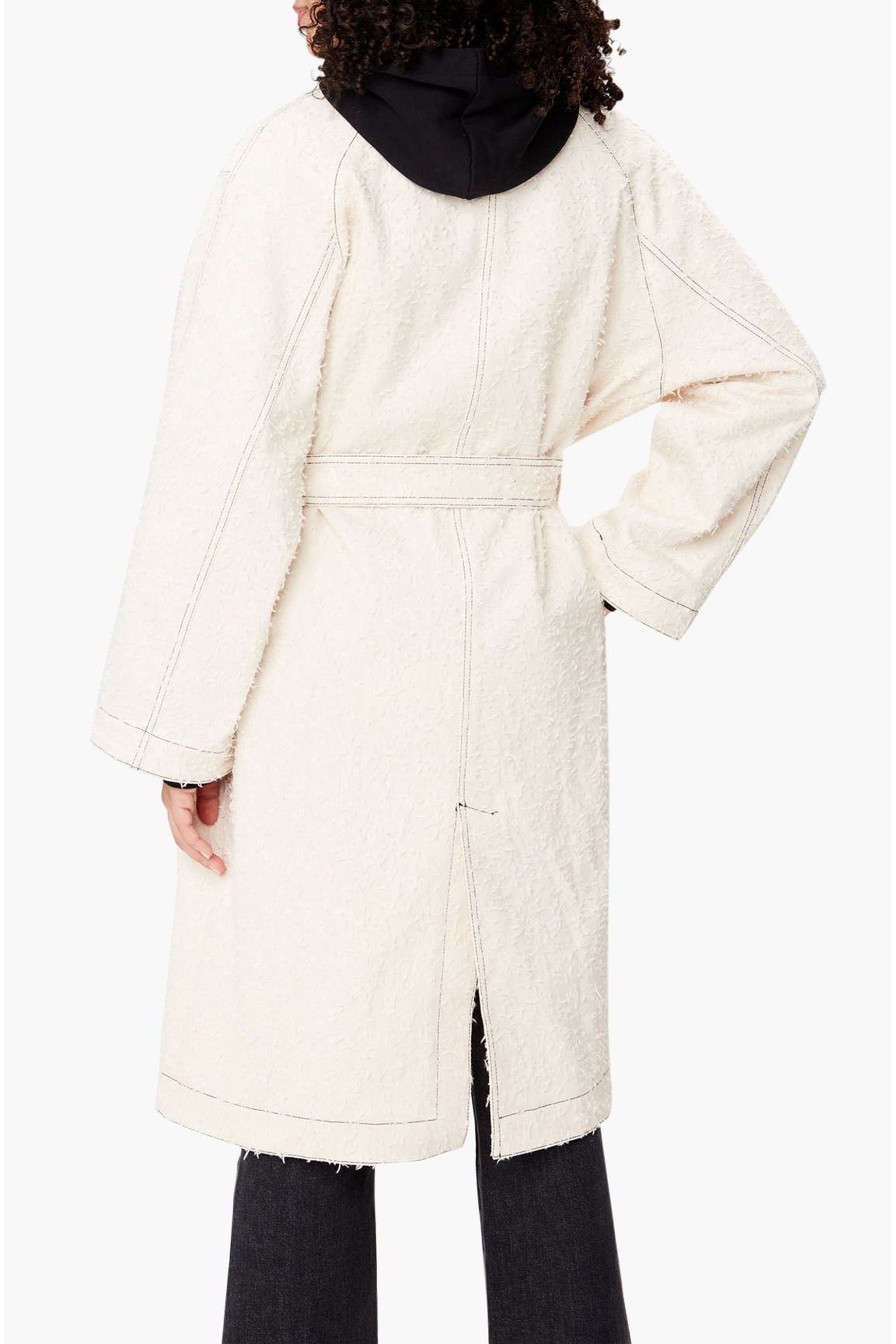 Manteau ceinturé à la taille - Écru