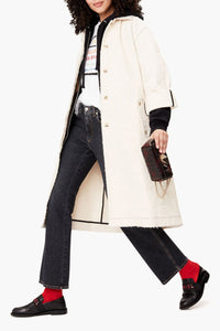 Manteau ceinturé à la taille - Écru