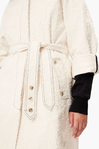 Manteau ceinturé à la taille - Écru