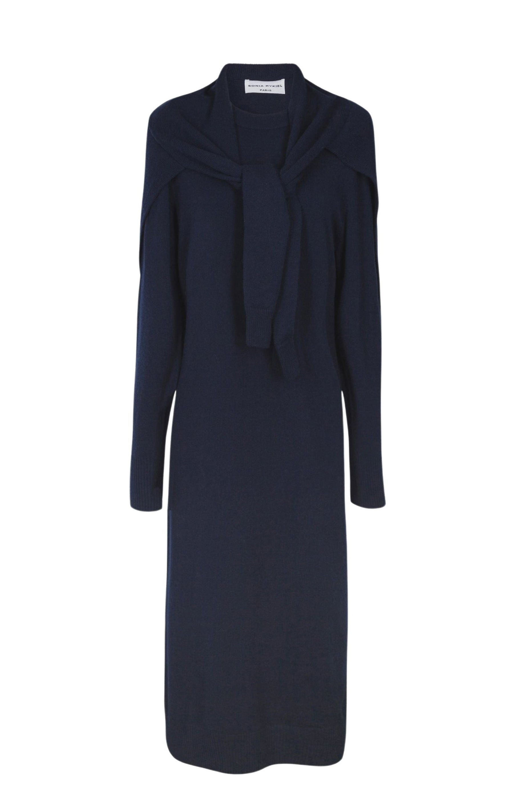 Robe à longue en laine - Bleu Nuit