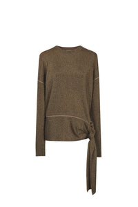 Pull manches longues à ourlet nouable - Or & Argent