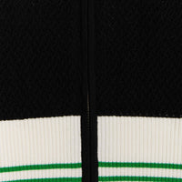 Cardigan ajouré à bande bicolore - Black