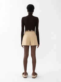 Short évasé en laine - Barley Brown