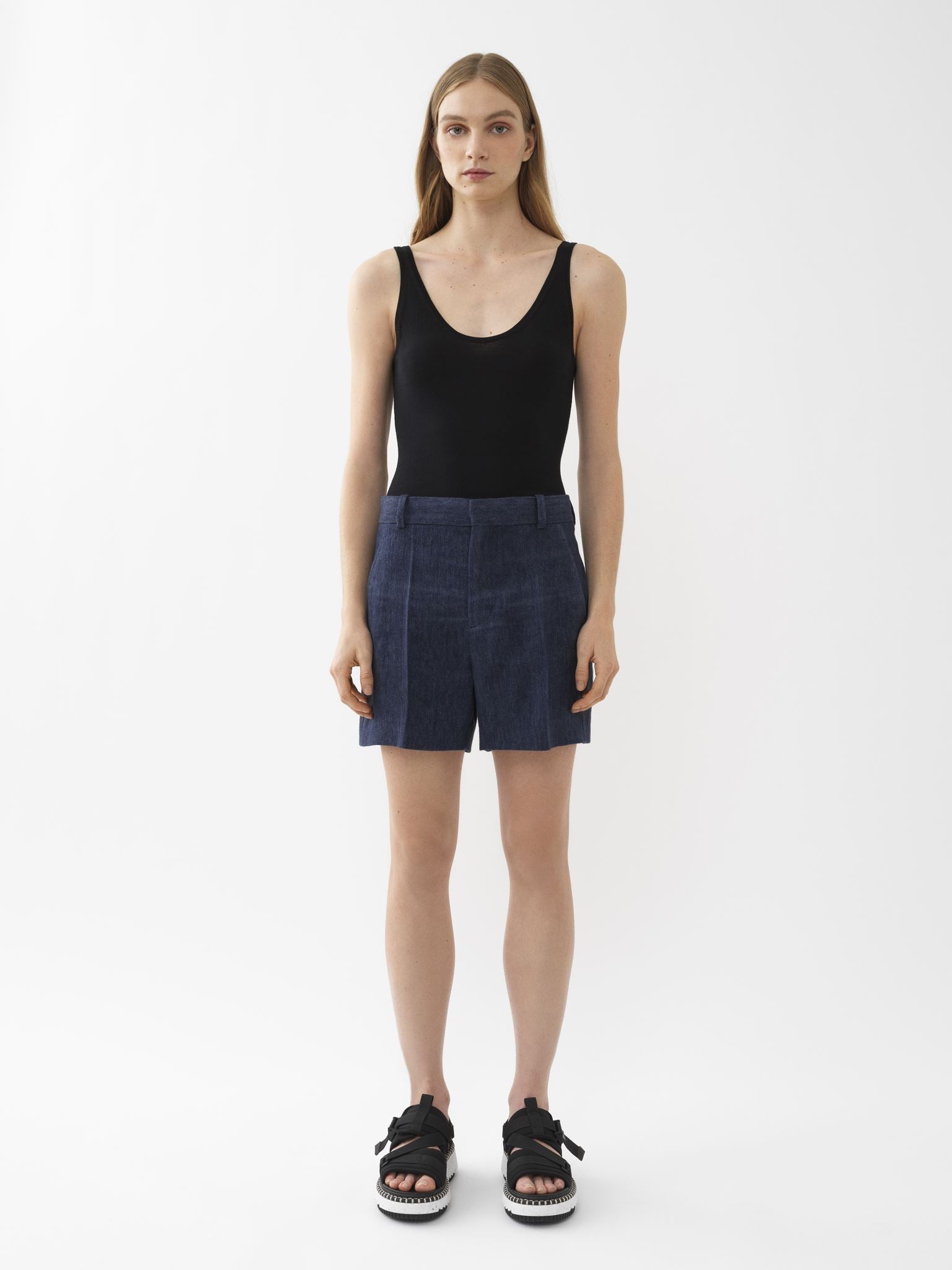 Short costume en lin - Deep Ocean