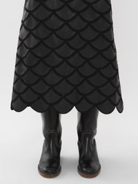 Jupe évasée en cuir - Noir