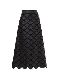Jupe évasée en cuir - Noir