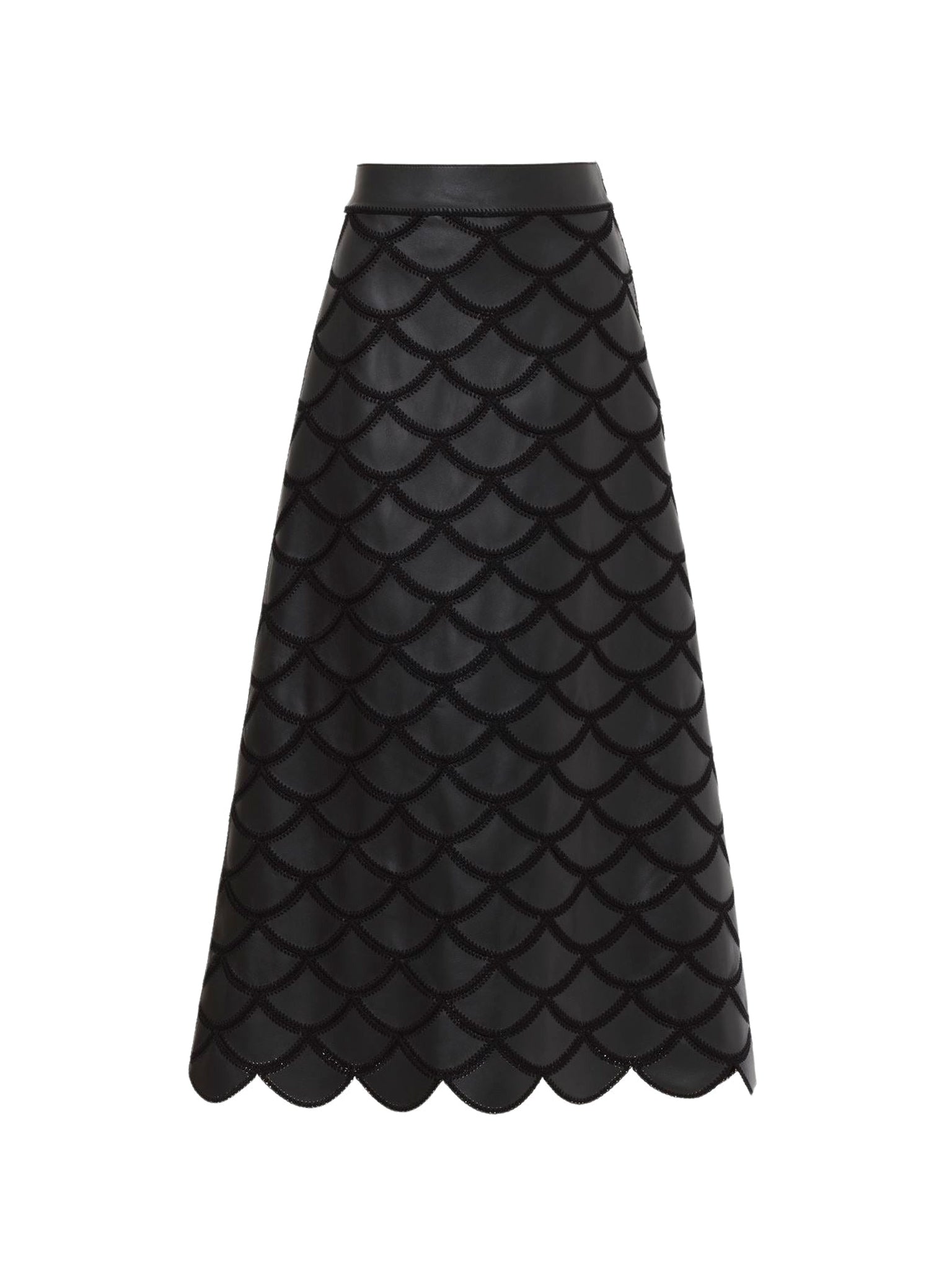 Jupe évasée en cuir - Noir
