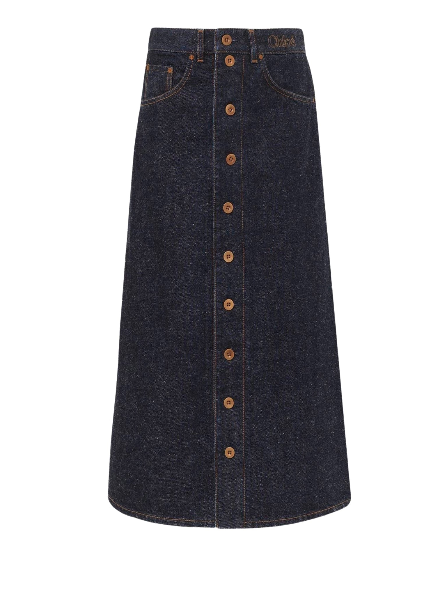 Jupe midi trapèze Agung - Iconic Navy