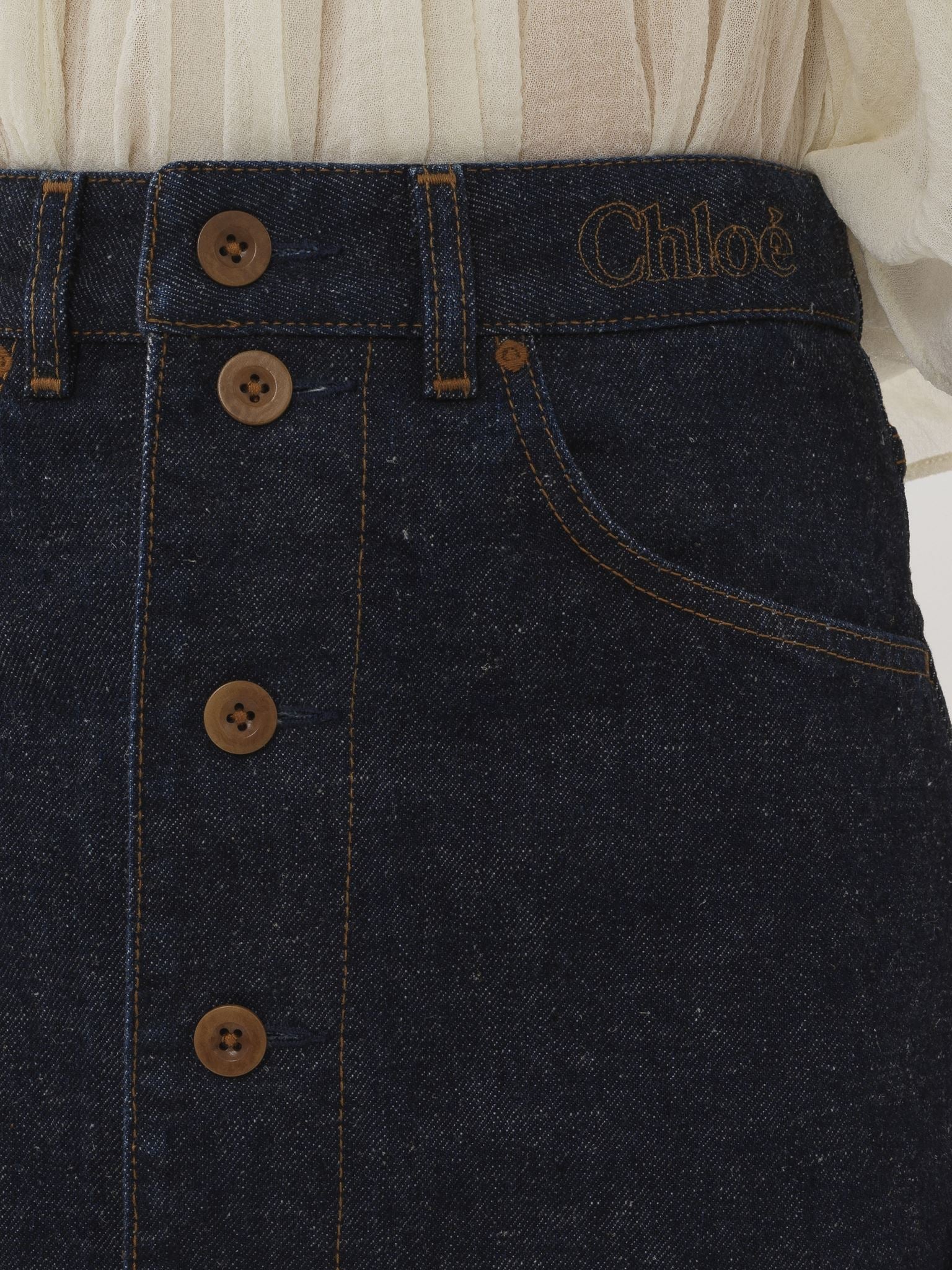 Jupe midi trapèze Agung - Iconic Navy