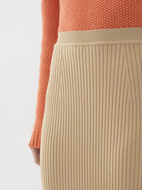 Jupe tube en laine - Worn Brown